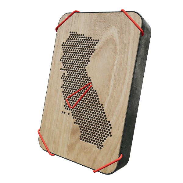 Andenken, Souvenirs und Mitbringsel mit dem Kalifornien-Questlog aufbewahren. Wandschmuck, Dekoration und das perfekte Geschenk für Reiseliebhaber.