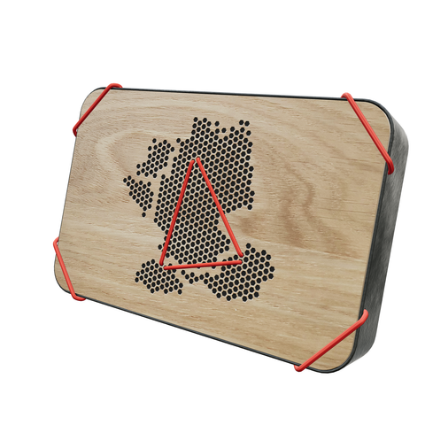 Questlog Holzbox mit dem Umriss von Deutschland, Österreich, der Schweiz und Benelux